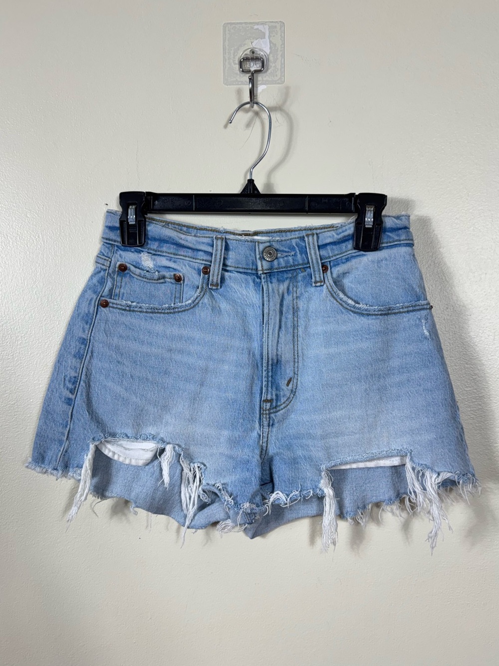 Abercrombie & Fitch The Mom Short High Rise Curve Love Denim Jean Festival